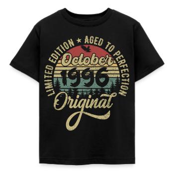 oktober 1996 Jahrestag oktober 1996 oktober - Kinder T-Shirt - Schwarz - Vorne - AI Model Kid Female (0cm)