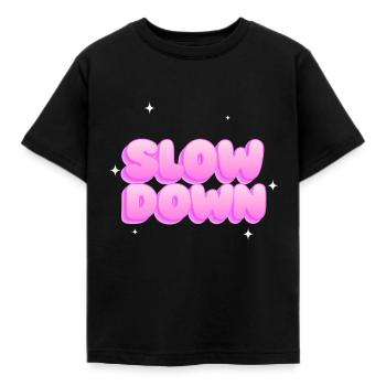 Plus lentement - T-shirt Enfant - noir - Devant - AI Model Kid Female (0cm)