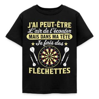  joue aux fléchettes - T-shirt Enfant - noir - Devant - AI Model Kid Female (0cm)