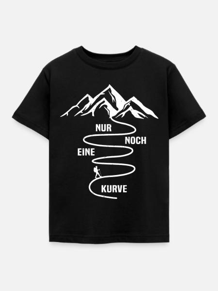 nur noch eine kurve wanderer wandern - Kinder T-Shirt - Schwarz