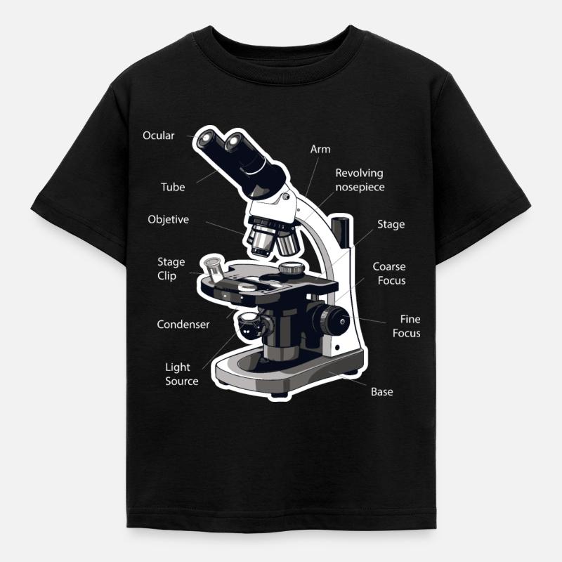 Anatomie eines Mikroskops mtla labor design - Kinder T-Shirt - Schwarz
