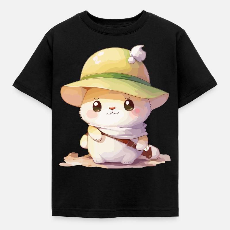 Süßer Hamster mit Hut - Kinder T-Shirt - Schwarz