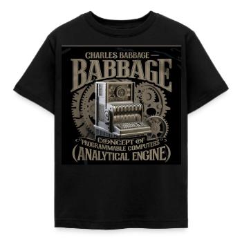 Erbe der Menschheit - Charles Babbage - Kinder T-Shirt - Schwarz - Vorne - AI Model Kid Female (0cm)