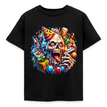 Halloween Zombie Feier - Kinder T-Shirt - Schwarz - Vorne - AI Model Kid Female (0cm)