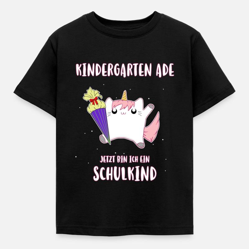Caticorn Schulkind - Kinder T-Shirt - Schwarz