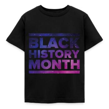 Black History Month galaxy - Kinder T-Shirt - Schwarz - Vorne - AI Model Kid Female (0cm)