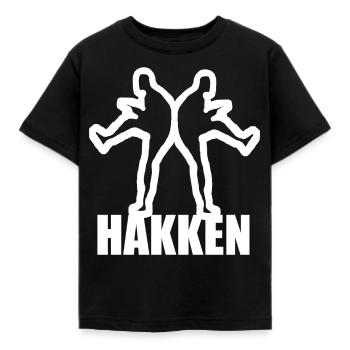 Hakkuh Hakken gabber festival t-shirt hard core - Kinder T-Shirt - Schwarz - Vorne - AI Model Kid Female (0cm)