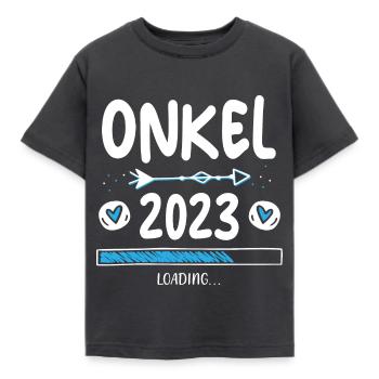 Onkel 2023 Loading - Kinder T-Shirt - Dunkelgrau - Vorne - AI Model Kid Female (0cm)