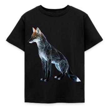 Fuchs Fuchsmotiv Tiere Geschenk Kunst Tiermotiv - Kinder T-Shirt - Schwarz - Vorne - AI Model Kid Female (0cm)