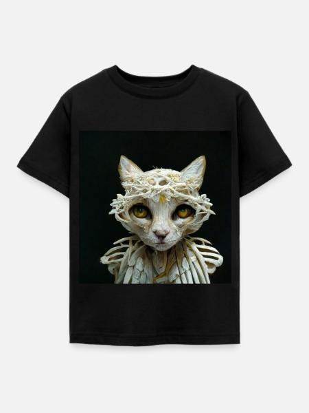 Katze - Engel - Transformation - Kinder T-Shirt - Schwarz