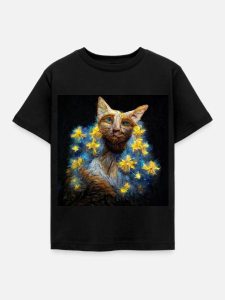 Katze - Engel - Transformation - Kinder T-Shirt - Schwarz