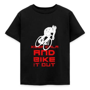 Bicycle bike ride - Kids' T-Shirt - black - Front - AI Model Kid Female (0cm)