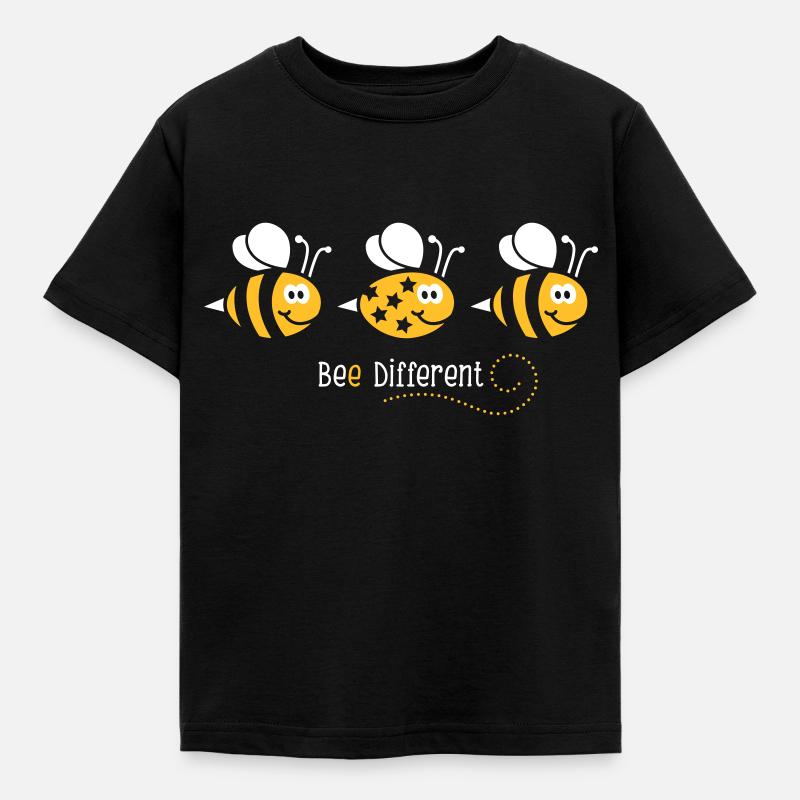 Be different - be yourself - Biene - Bee - 2C - Kinder T-Shirt - Schwarz