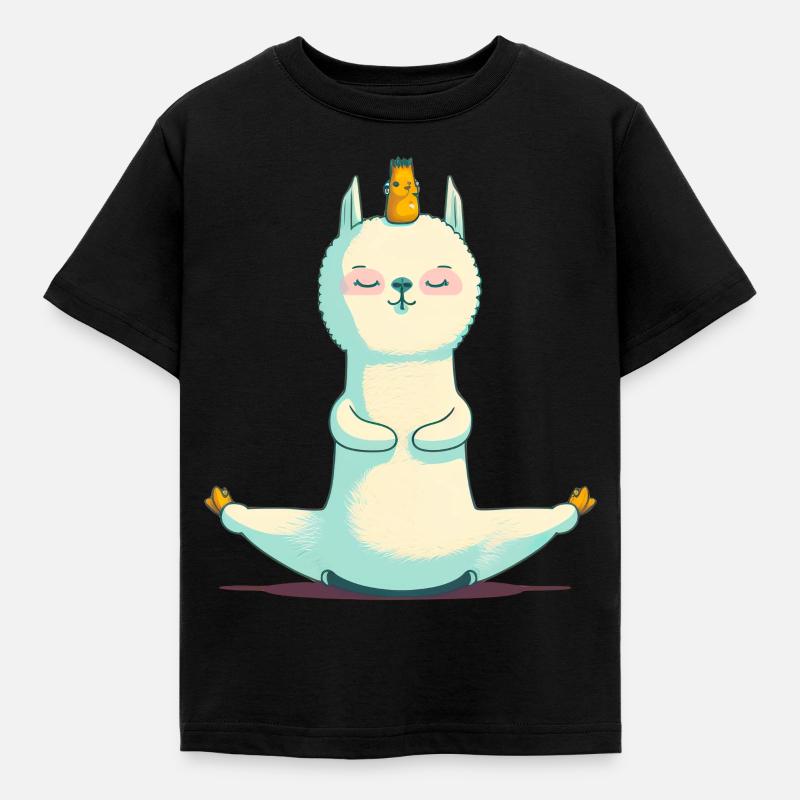 Yogallama - Kinder T-Shirt - Schwarz