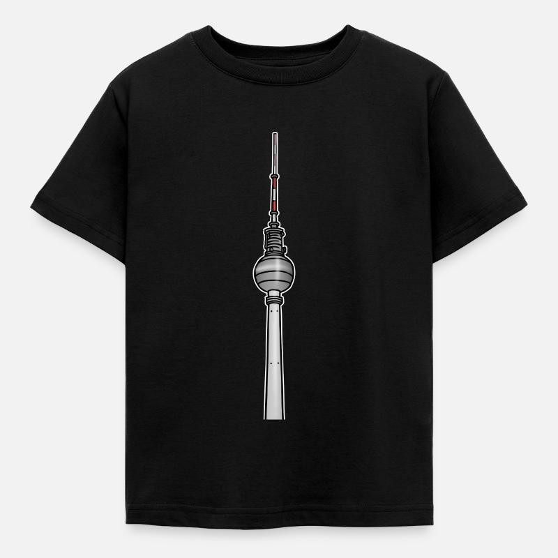 Fernsehturm Berlin c - Kinder T-Shirt - Schwarz
