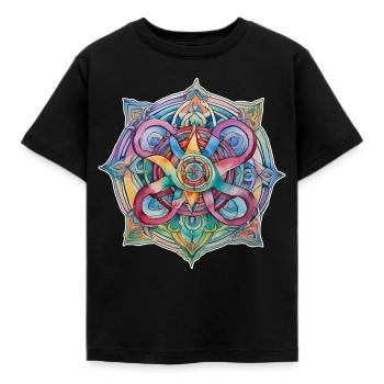 Symbol in bright colours - Kids' T-Shirt - black - Front - AI Model Kid Female (0cm)