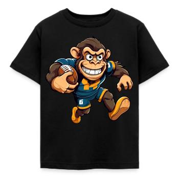 Rugby Monkey - Kids' T-Shirt - black - Front - AI Model Kid Female (0cm)