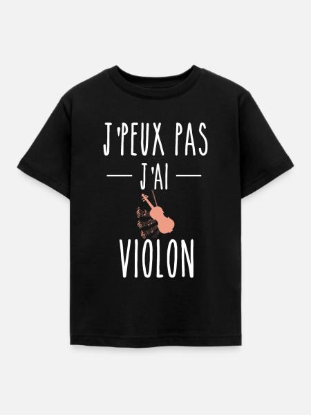 j peux pas j ai violon (rose) - T-shirt Enfant - noir