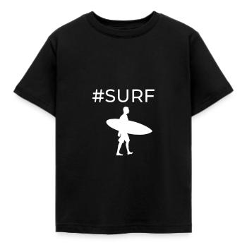 #surf - Kinder T-Shirt - Schwarz - Vorne - AI Model Kid Female (0cm)