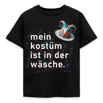 My costume is in the wash Polygon - Kids' T-Shirt - black - Front - AI Model Kid Female (0cm)