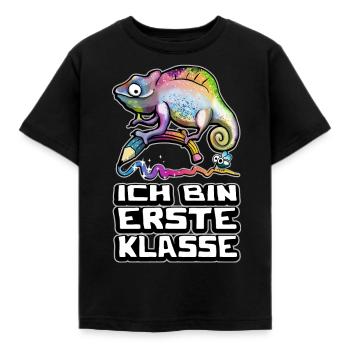 Ich bin erste Klasse - Kinder T-Shirt - Schwarz - Vorne - AI Model Kid Female (0cm)