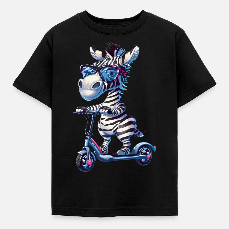 Zebra Roller - Kinder T-Shirt - Schwarz