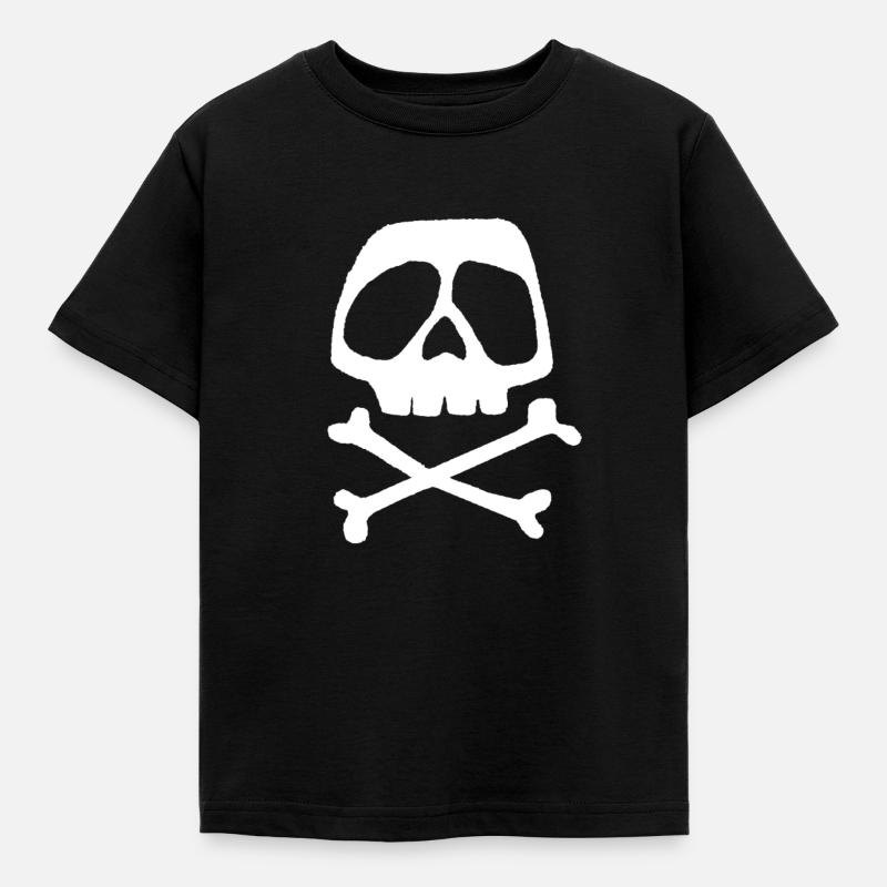 Skull Cross Pattern - Kids' T-Shirt - black