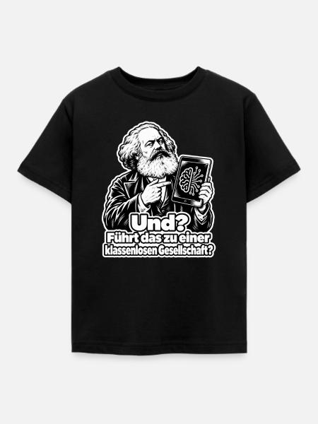 KI und Klassenlose Gesellschaft - Kinder T-Shirt - Schwarz