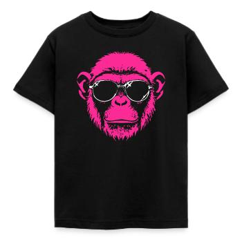 Monkey with sunglasses - Kids' T-Shirt - black - Front - AI Model Kid Female (0cm)