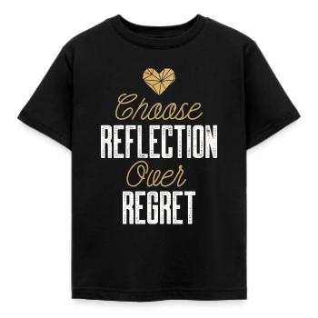 Mindset Reflection Regret Minimalist Geometric Ins - T-shirt Enfant - noir - Devant - AI Model Kid Female (0cm)