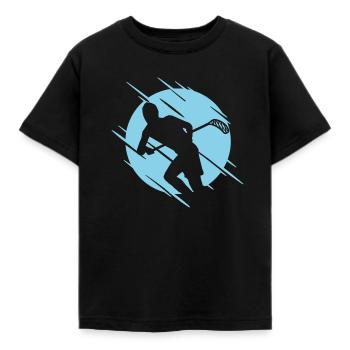 Floorball Player Silhouette Floorball - Kids' T-Shirt - black - Front - AI Model Kid Female (0cm)