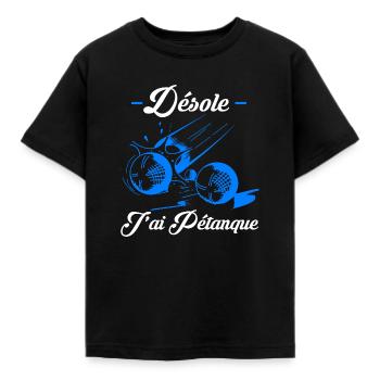 Désolé j'ai pétanque - T-shirt Enfant - noir - Devant - AI Model Kid Female (0cm)