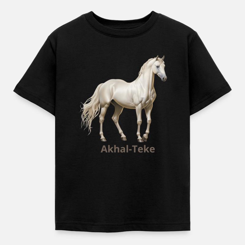 Achal-Teké - Kinder T-Shirt - Schwarz