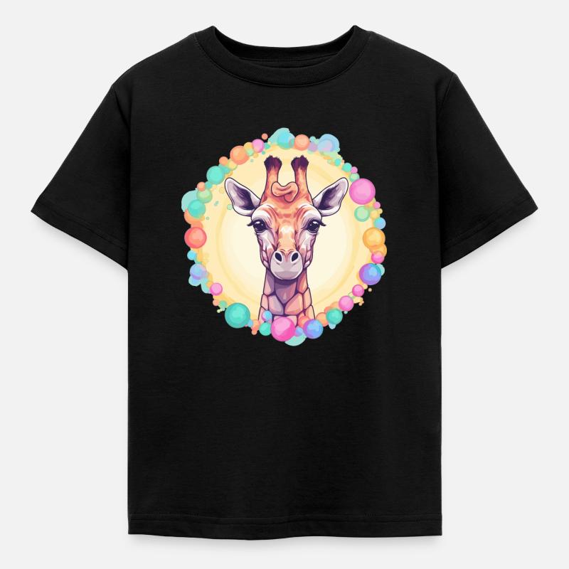 Giraffe - Kinder T-Shirt - Schwarz