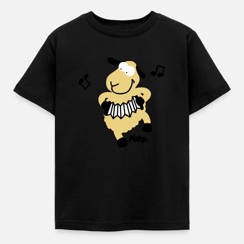 accordéon mouton (c) - T-shirt Enfant - noir