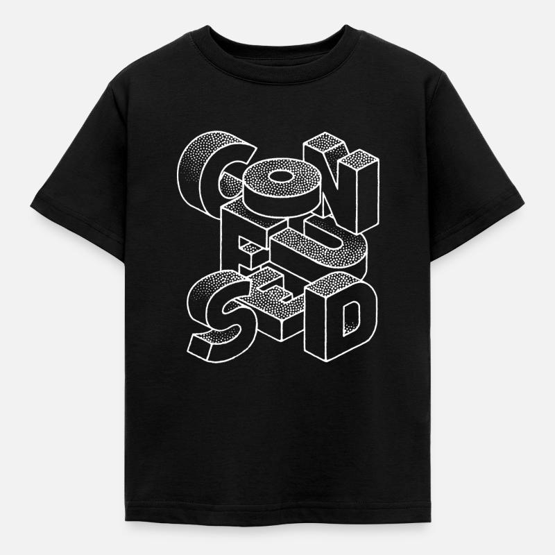 verwirrt - Kinder T-Shirt - Schwarz