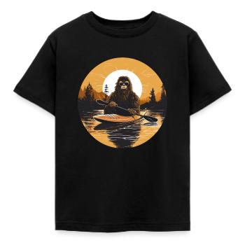 Kajakfahren, Kajakfahren, Paddeln, Paddeln - Kinder T-Shirt - Schwarz - Vorne - AI Model Kid Female (0cm)