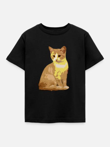 Katzen Katze - Kinder T-Shirt - Schwarz