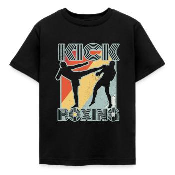 Kickboxing - Kids' T-Shirt - black - Front - AI Model Kid Female (0cm)