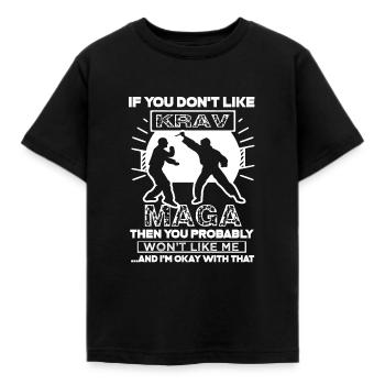 Krav Maga I Like Krav Maga - Kinder T-Shirt - Schwarz - Vorne - AI Model Kid Female (0cm)