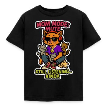 Mode maman : MUTE - T-shirt Enfant - noir - Devant - AI Model Kid Female (0cm)