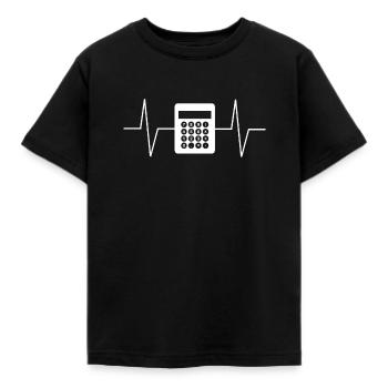 Kühler Buchhalter-Rechner Herzschlag EKG T-Shirt - Kinder T-Shirt - Schwarz - Vorne - AI Model Kid Female (0cm)