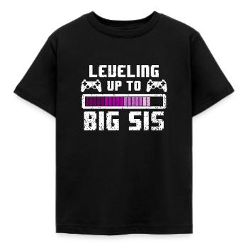 Herverdeling van grote zus - zus van de - Kinderen T-shirt - zwart - Voor - AI Model Kid Female (0cm)