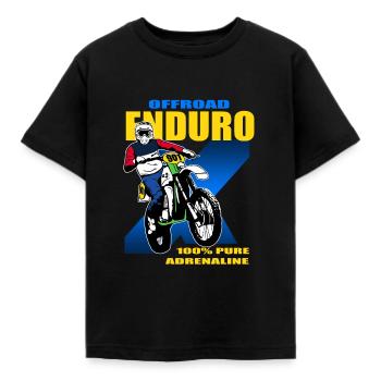 Enduro Offroad - Kinder T-Shirt - Schwarz - Vorne - AI Model Kid Female (0cm)