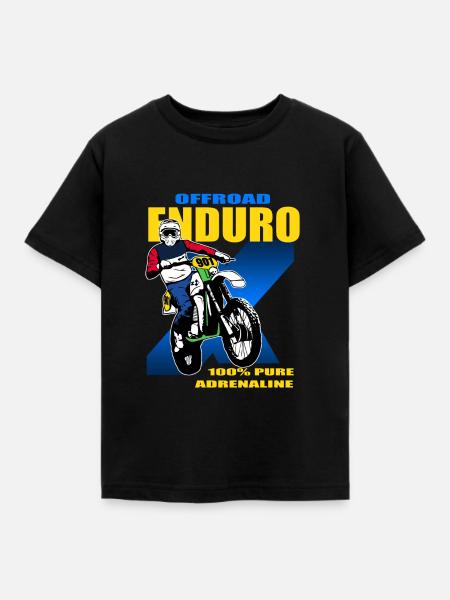 Enduro Offroad - Kinder T-Shirt - Schwarz