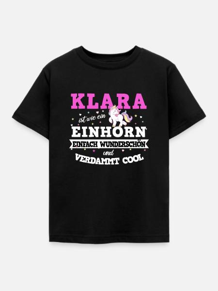 Klara Mädchen Frauen Geschenk - Kinder T-Shirt - Schwarz