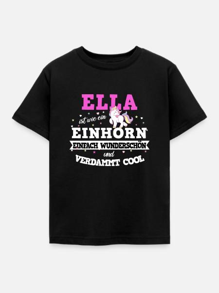 Ella Mädchen Frauen Geschenk - Kinder T-Shirt - Schwarz