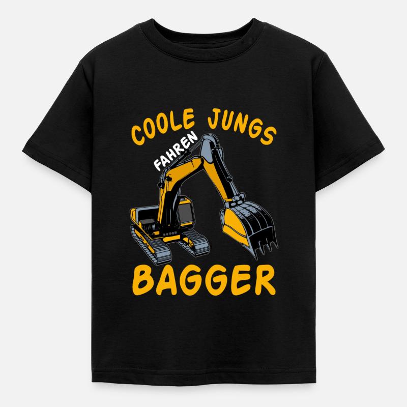 Kinder Bagger Baggerfahrer Baggerführer Baustelle - Kinder T-Shirt - Schwarz