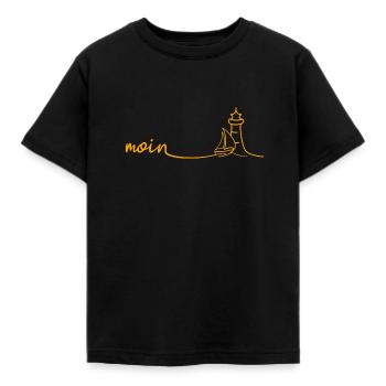 MOIN Segelboot Leuchtturm - Kinder T-Shirt - Schwarz - Vorne - AI Model Kid Female (0cm)