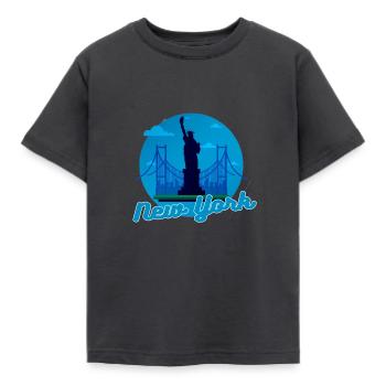 New York - Kids' T-Shirt - dark grey - Front - AI Model Kid Female (0cm)